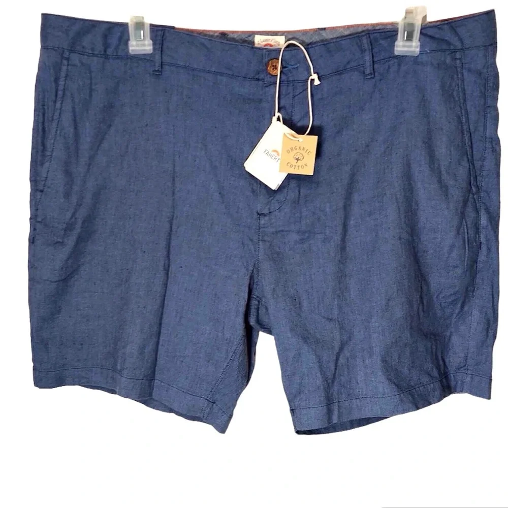 Faherty Tradewinds Mens Linen Blend Blue Shorts Size 40 X 7.5